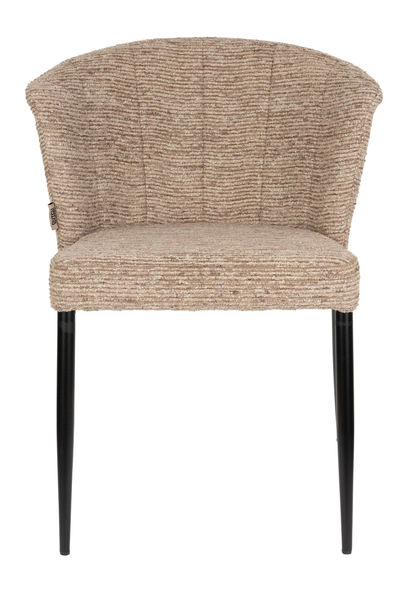 Esszimmerstuhl Georgia im 2er-Set, Samt in Soft Brown mit Metallbeinen