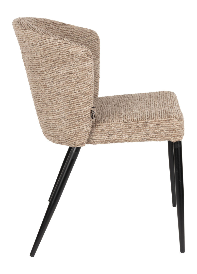Esszimmerstuhl Georgia im 2er-Set, Samt in Soft Brown mit Metallbeinen