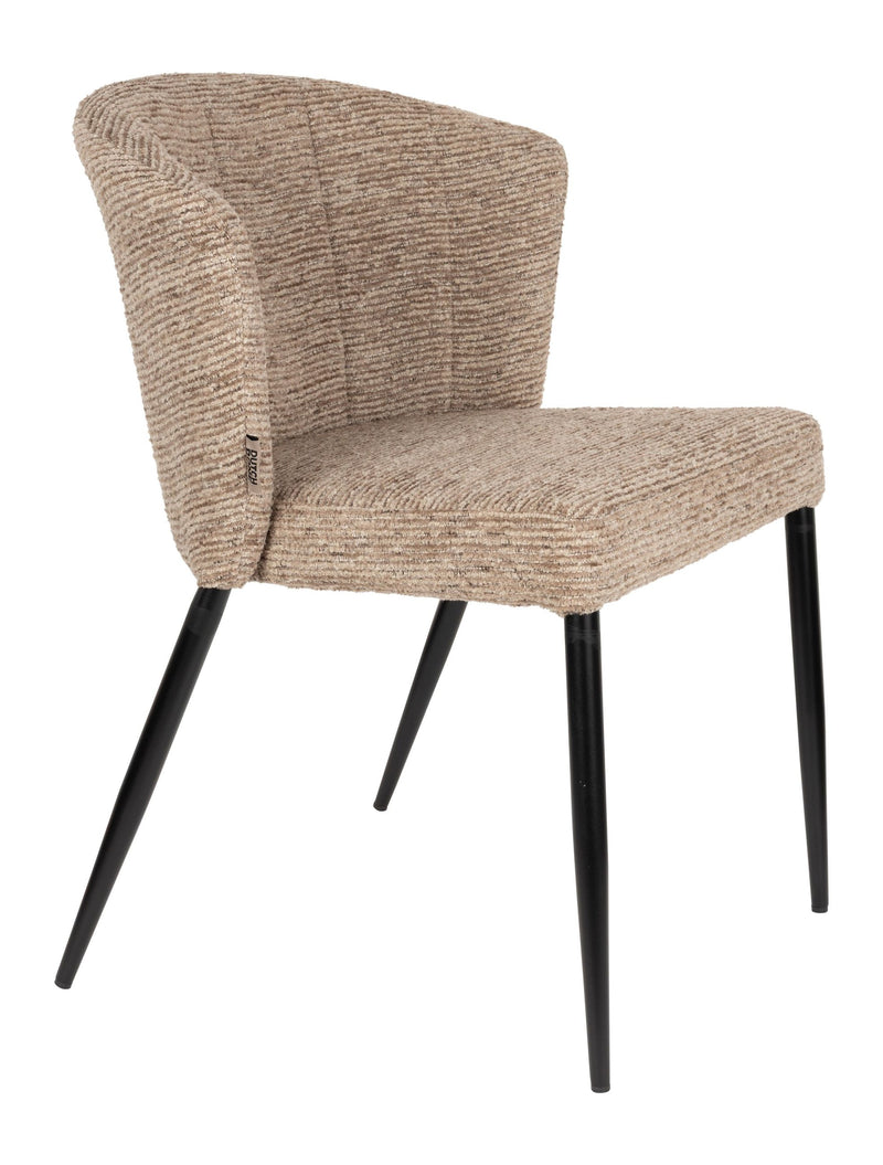Esszimmerstuhl Georgia im 2er-Set, Samt in Soft Brown mit Metallbeinen