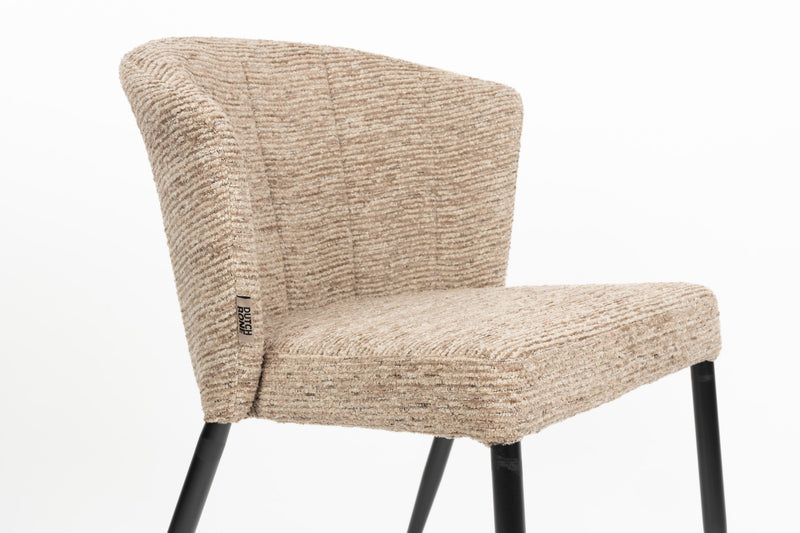 Esszimmerstuhl Georgia im 2er-Set, Samt in Soft Brown mit Metallbeinen