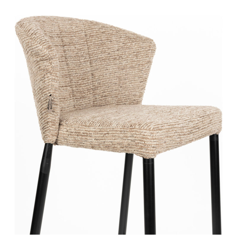 Barhocker Georgia im 2er-Set, Soft Brown mit Metallgestell, Dutchbone
