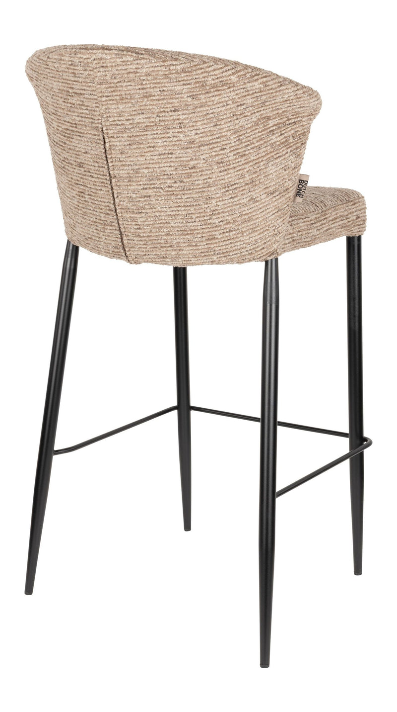 Barhocker Georgia im 2er-Set, Soft Brown mit Metallgestell, Dutchbone