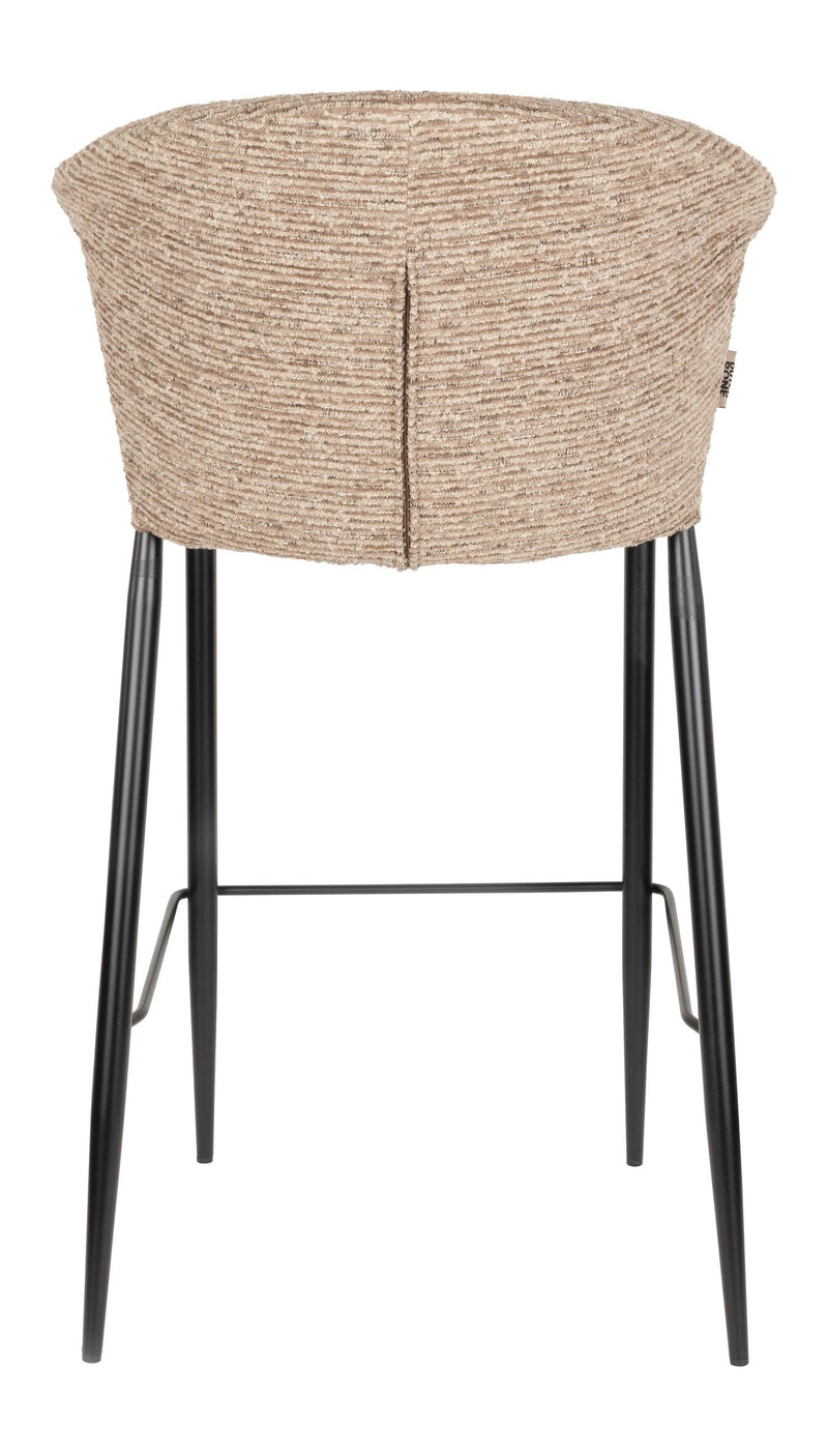 Barhocker Georgia im 2er-Set, Soft Brown mit Metallgestell, Dutchbone