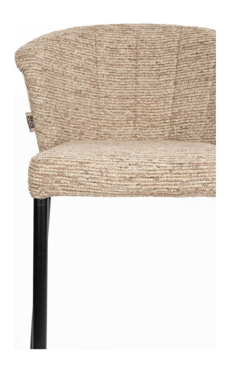 Barhocker Georgia im 2er-Set, Soft Brown mit Metallgestell, Dutchbone