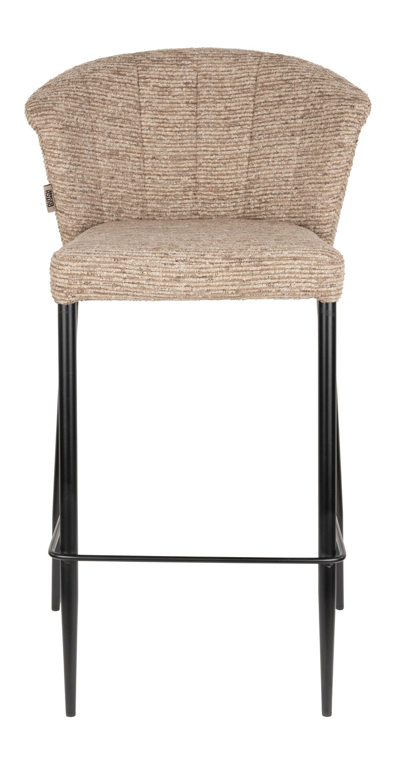 Barhocker Georgia im 2er-Set, Soft Brown mit Metallgestell, Dutchbone