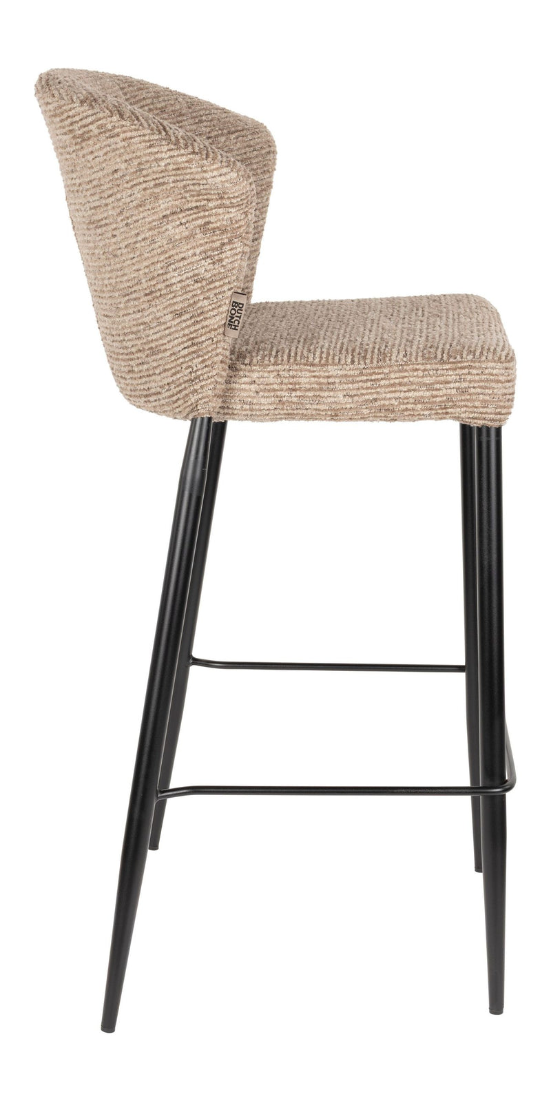 Barhocker Georgia im 2er-Set, Soft Brown mit Metallgestell, Dutchbone