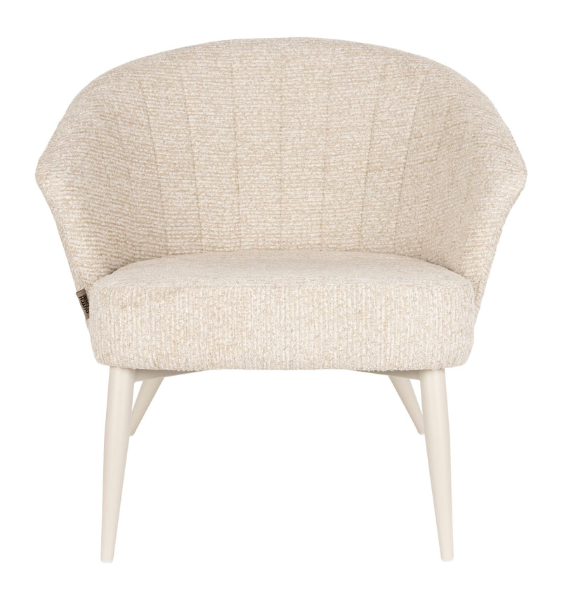 Loungesessel Georgia Beige mit Metallgestell im Boho-Chic-Design