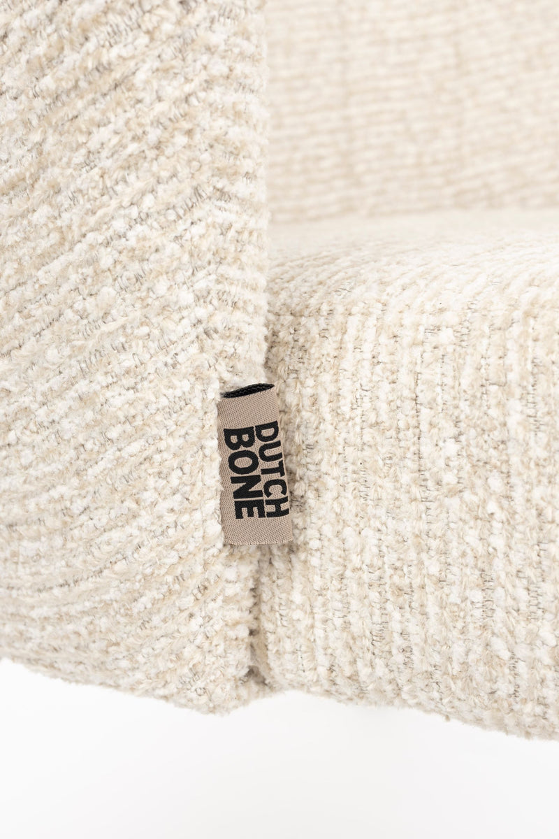 Loungesessel Georgia Beige mit Metallgestell im Boho-Chic-Design