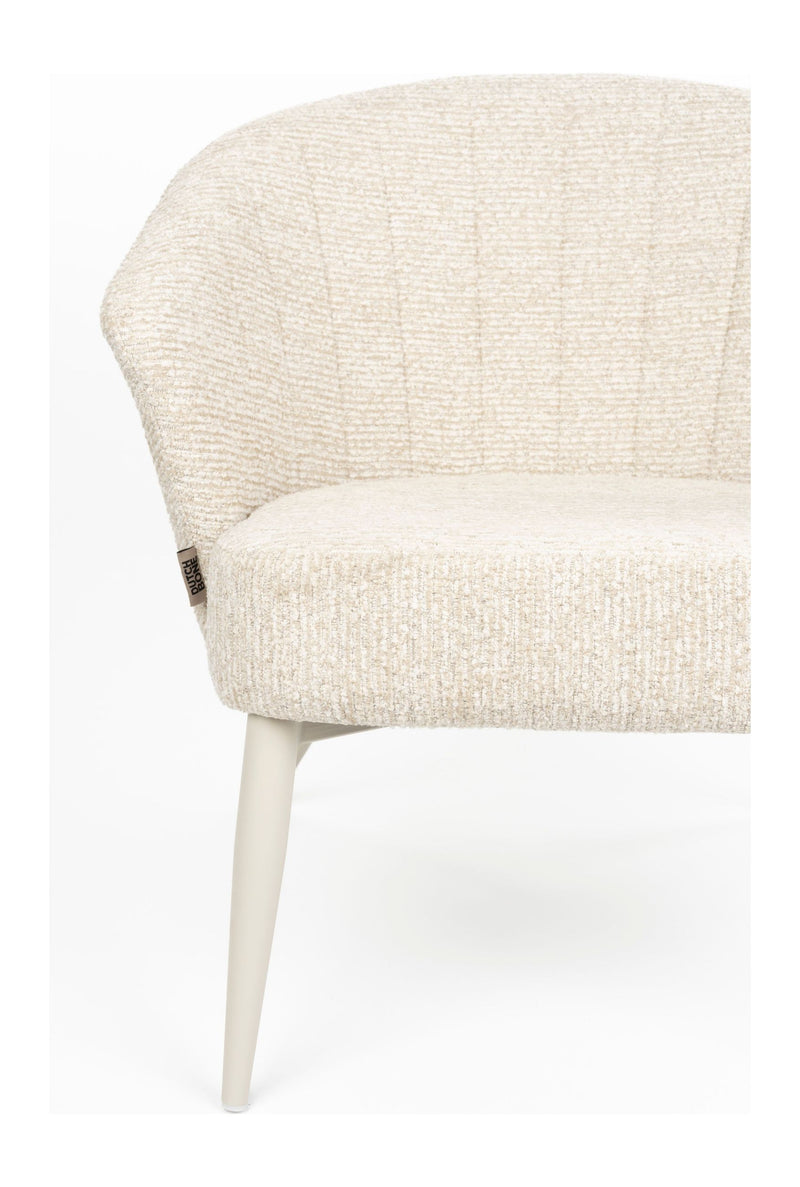 Loungesessel Georgia Beige mit Metallgestell im Boho-Chic-Design