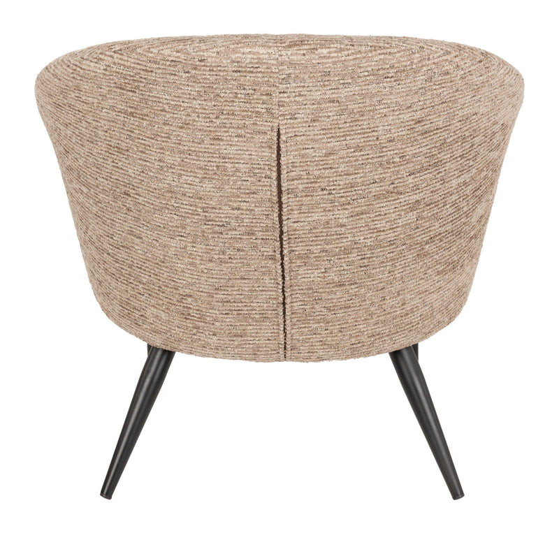Loungesessel Georgia Soft Brown: Boho-Sessel mit Samtbezug für Wohn-