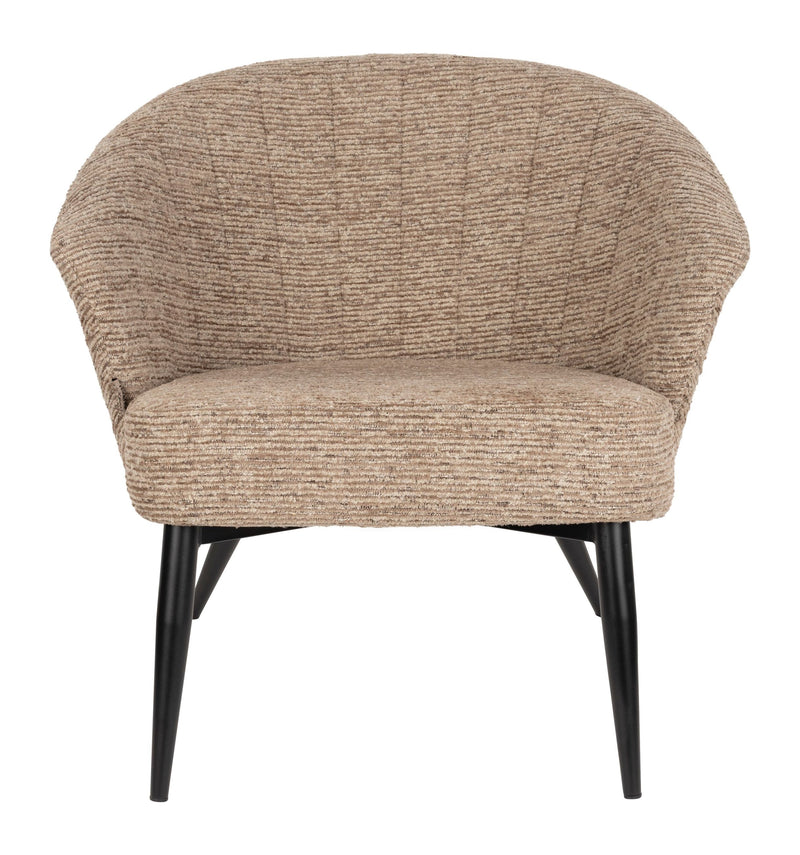 Loungesessel Georgia Soft Brown: Boho-Sessel mit Samtbezug für Wohn-