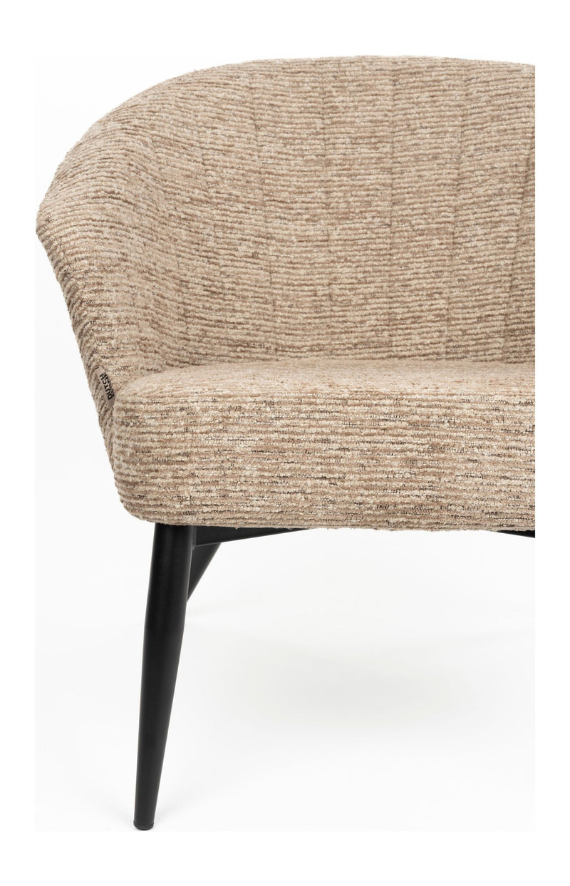 Loungesessel Georgia Soft Brown: Boho-Sessel mit Samtbezug für Wohn-