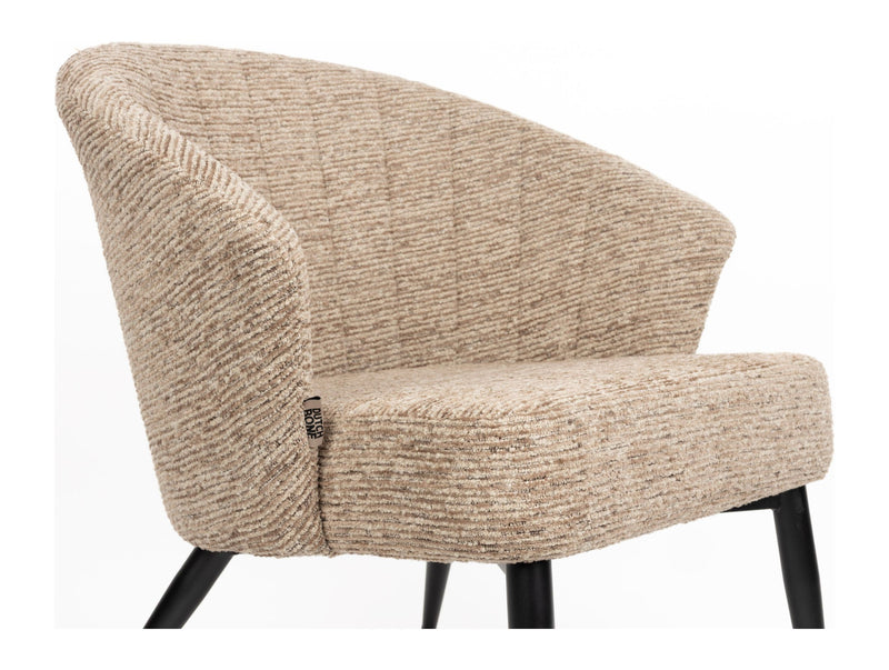 Loungesessel Georgia Soft Brown: Boho-Sessel mit Samtbezug für Wohn-