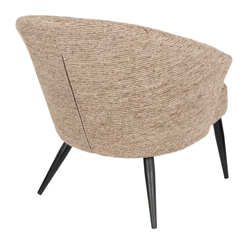 Loungesessel Georgia Soft Brown: Boho-Sessel mit Samtbezug für Wohn-