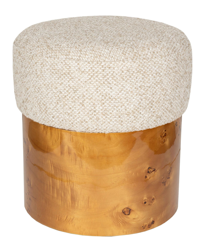 Holzhocker Burlin Beige aus Eukalyptusholz von Dutchbone im Boho-Stil