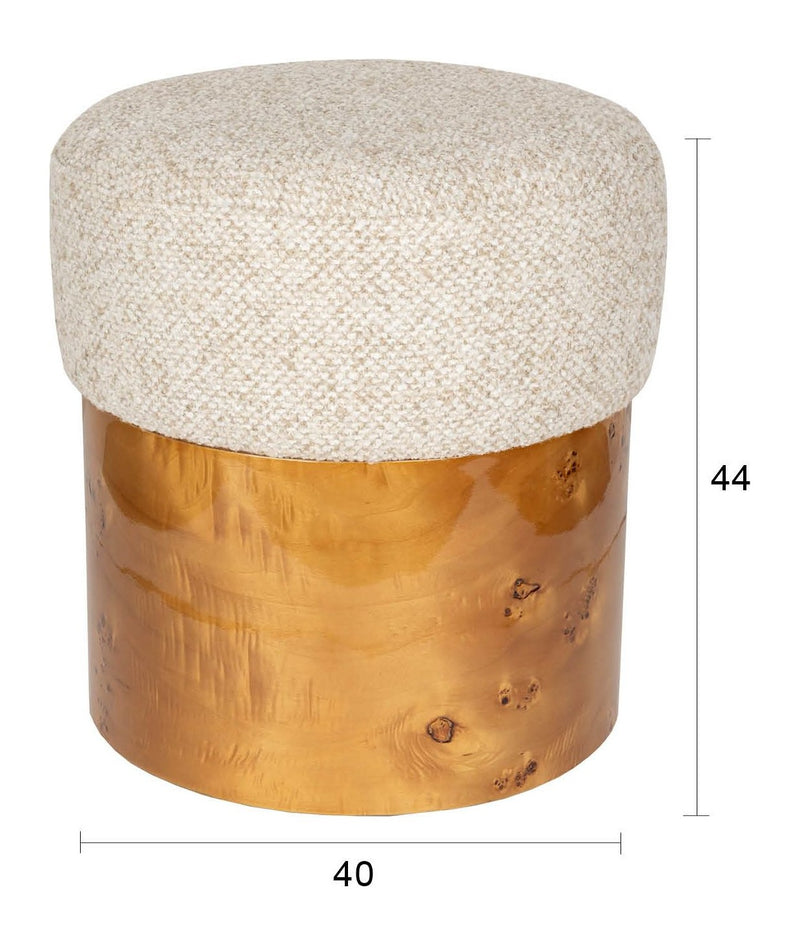 Holzhocker Burlin Beige aus Eukalyptusholz von Dutchbone im Boho-Stil