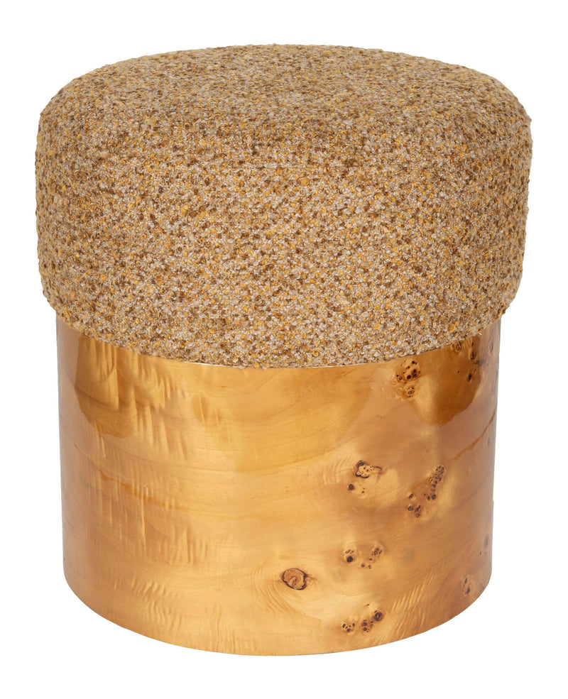 Hocker Burlin Dutchbone aus Eukalyptusholz in Braun fürs Wohnzimmer