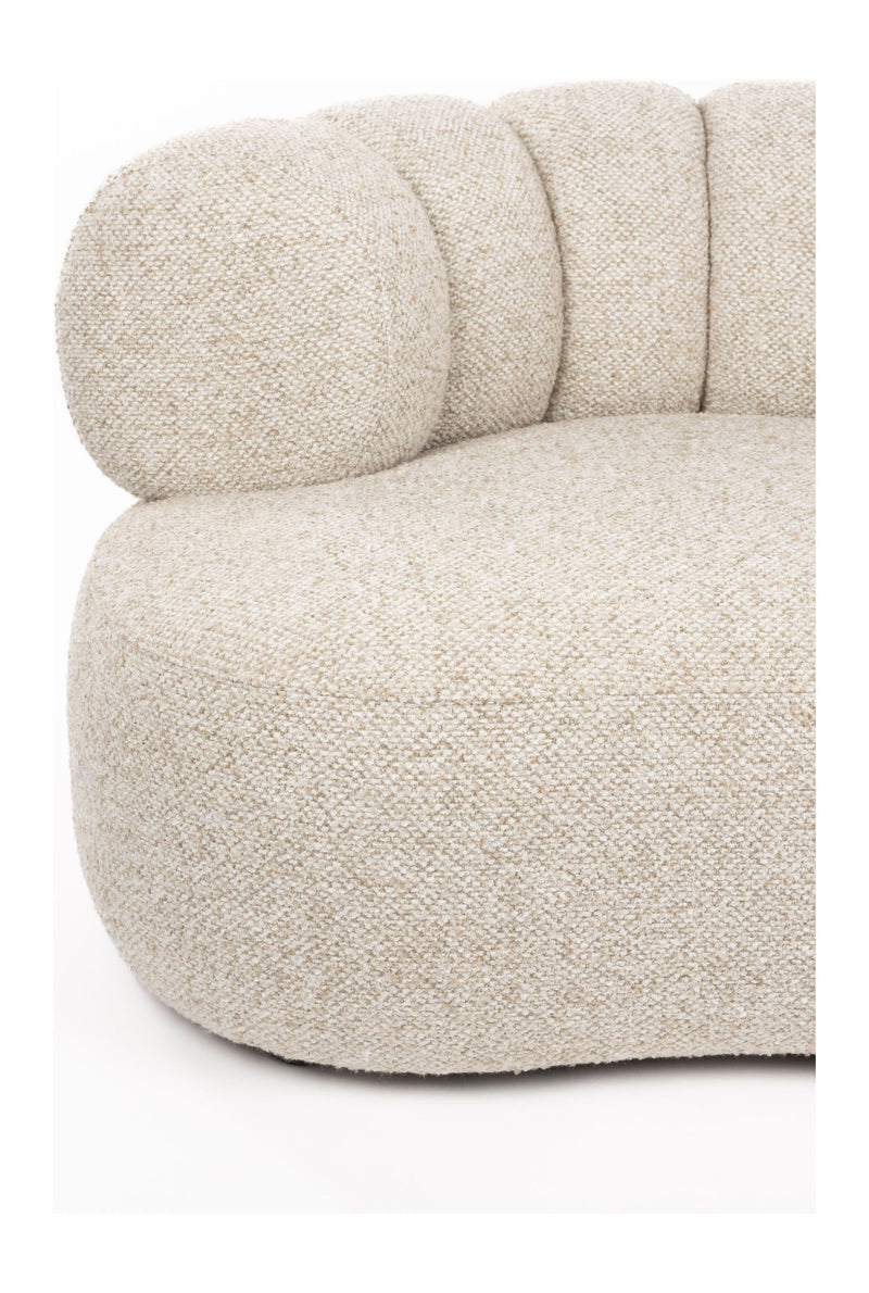 Loungesessel Duvane Beige mit Gummibaumholz-Gestell im Boho-Stil