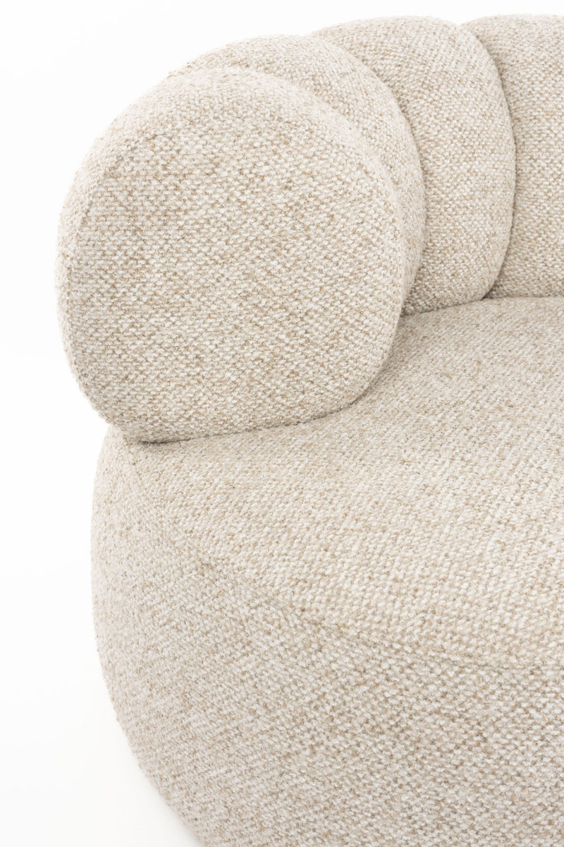 Loungesessel Duvane Beige mit Gummibaumholz-Gestell im Boho-Stil