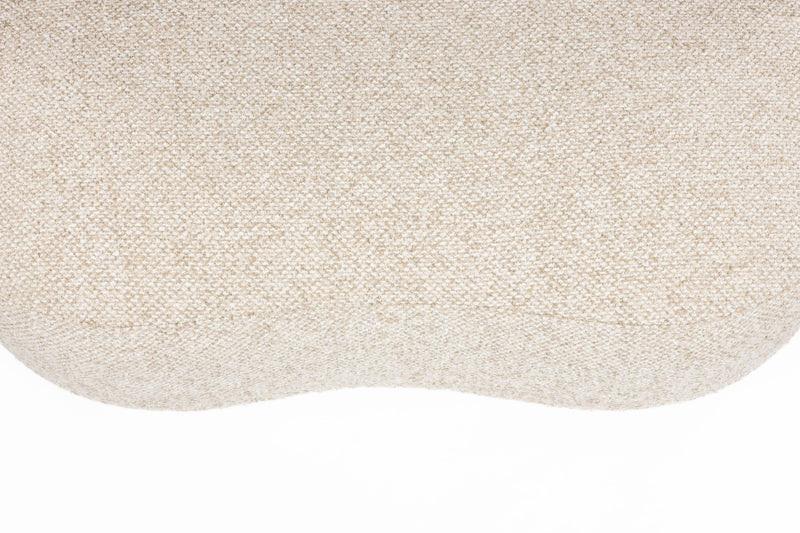 Loungesessel Duvane Beige mit Gummibaumholz-Gestell im Boho-Stil