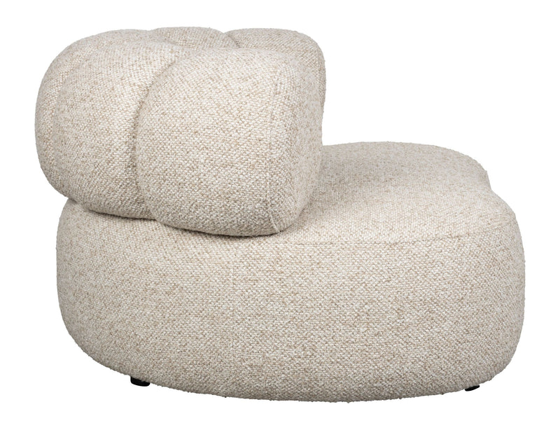 Loungesessel Duvane Beige mit Gummibaumholz-Gestell im Boho-Stil