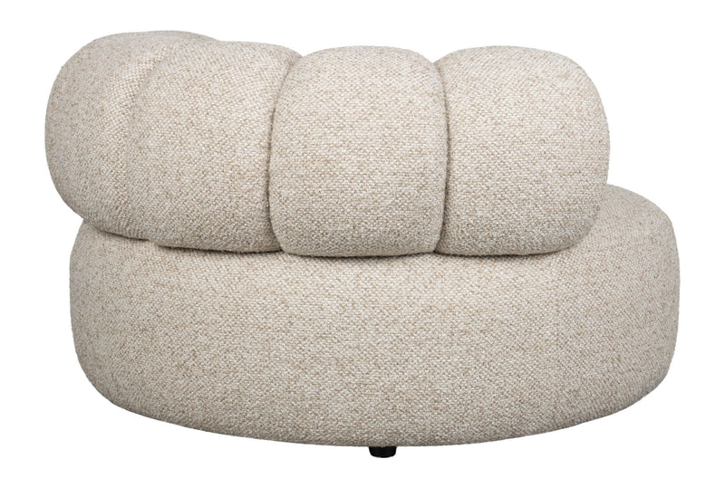 Loungesessel Duvane Beige mit Gummibaumholz-Gestell im Boho-Stil