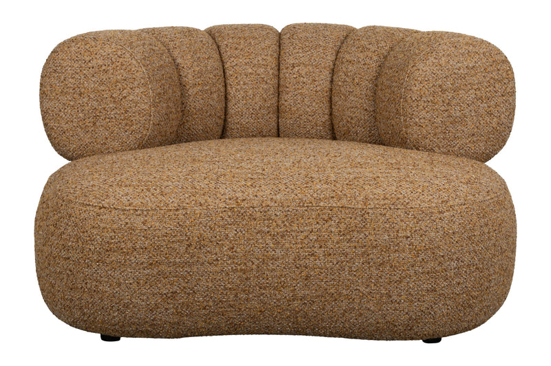 Loungesessel Duvane Braun mit Gummibaumholz-Gestell von Dutchbone