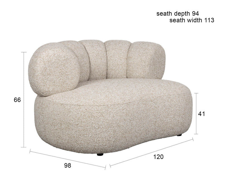 Loungesessel Duvane Braun mit Gummibaumholz-Gestell von Dutchbone
