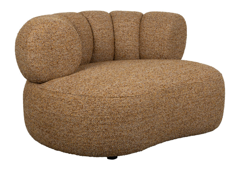 Loungesessel Duvane Braun mit Gummibaumholz-Gestell von Dutchbone
