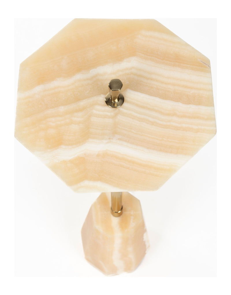Beistelltisch Onno aus Marmor mit goldenem Metallgestell, Vintage-Look