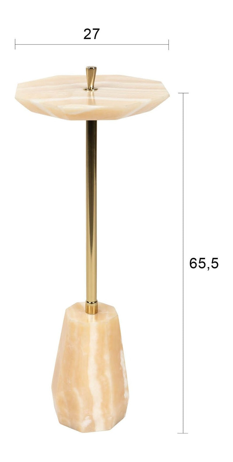 Beistelltisch Onno aus Marmor mit goldenem Metallgestell, Vintage-Look