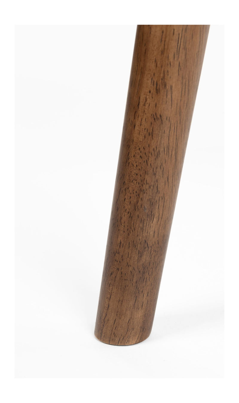 Esszimmerstuhl Velore Beige mit Gestell aus Gummibaumholz in Walnuss