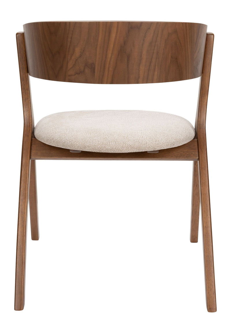 Esszimmerstuhl Bresso im 2er-Set, Beige mit Gummibaumholz-Gestell