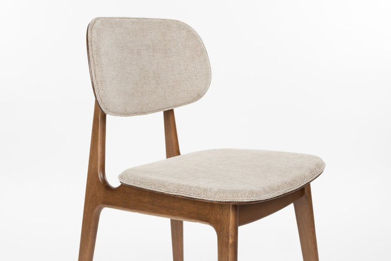 Esszimmerstuhl Marais im 2er-Set, Beige mit Holzgestell von Dutchbone