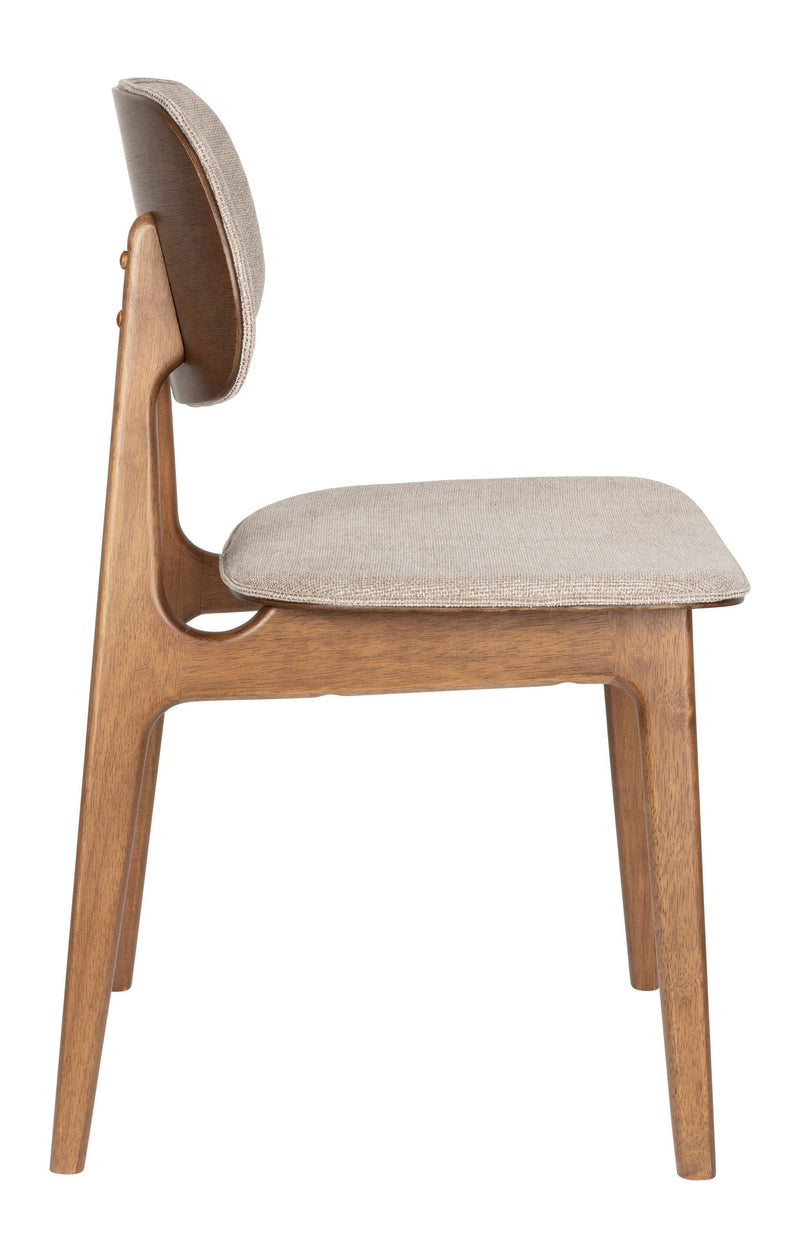 Esszimmerstuhl Marais im 2er-Set, Beige mit Holzgestell von Dutchbone
