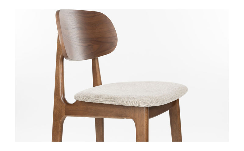 Barhocker Marais 2er-Set aus Gummibaumholz mit beigem Bezug, Dutchbone