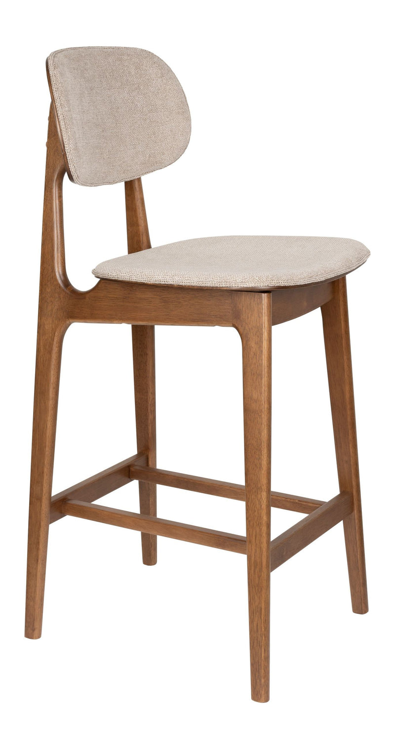 Barhocker Marais im 2er-Set, Beige mit Walnuss-Gestell von Dutchbone