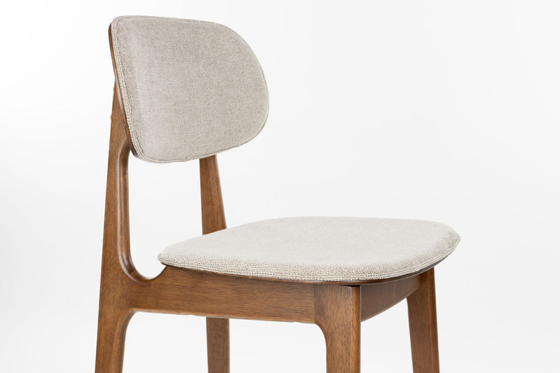 Barhocker Marais im 2er-Set, Beige mit Walnuss-Gestell von Dutchbone