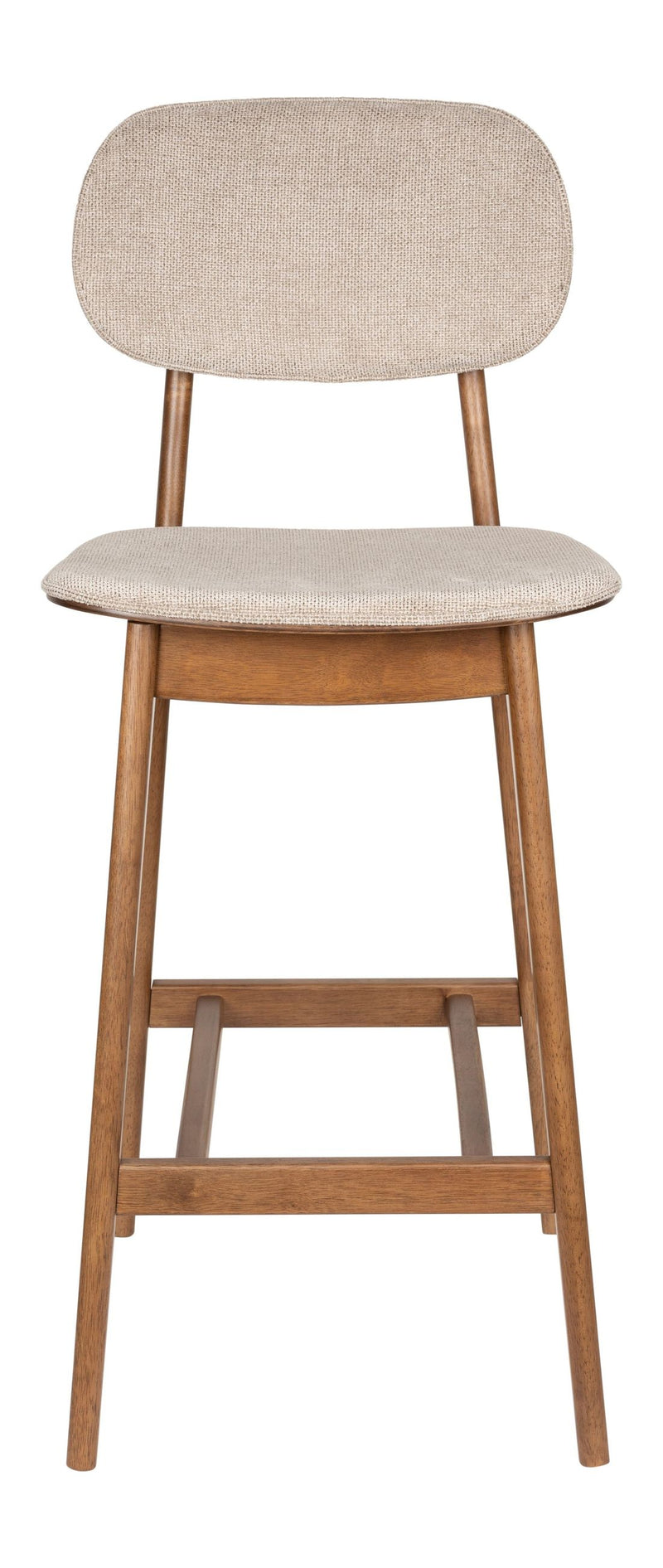 Barhocker Marais im 2er-Set, Beige mit Walnuss-Gestell von Dutchbone