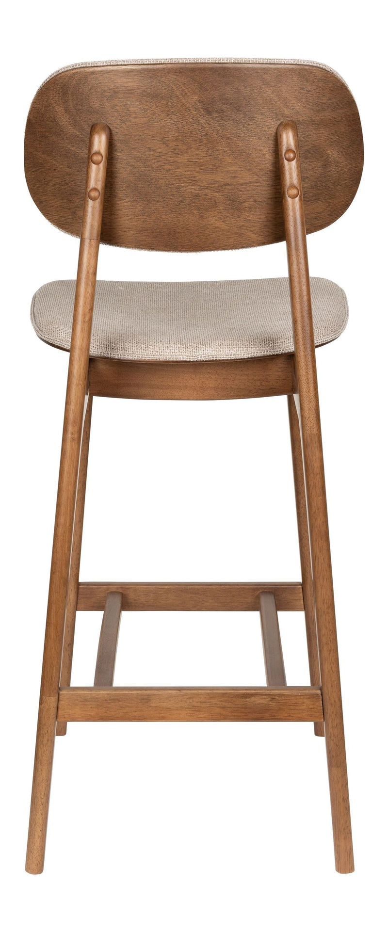 Barhocker Marais im 2er-Set, Beige mit Walnuss-Gestell von Dutchbone