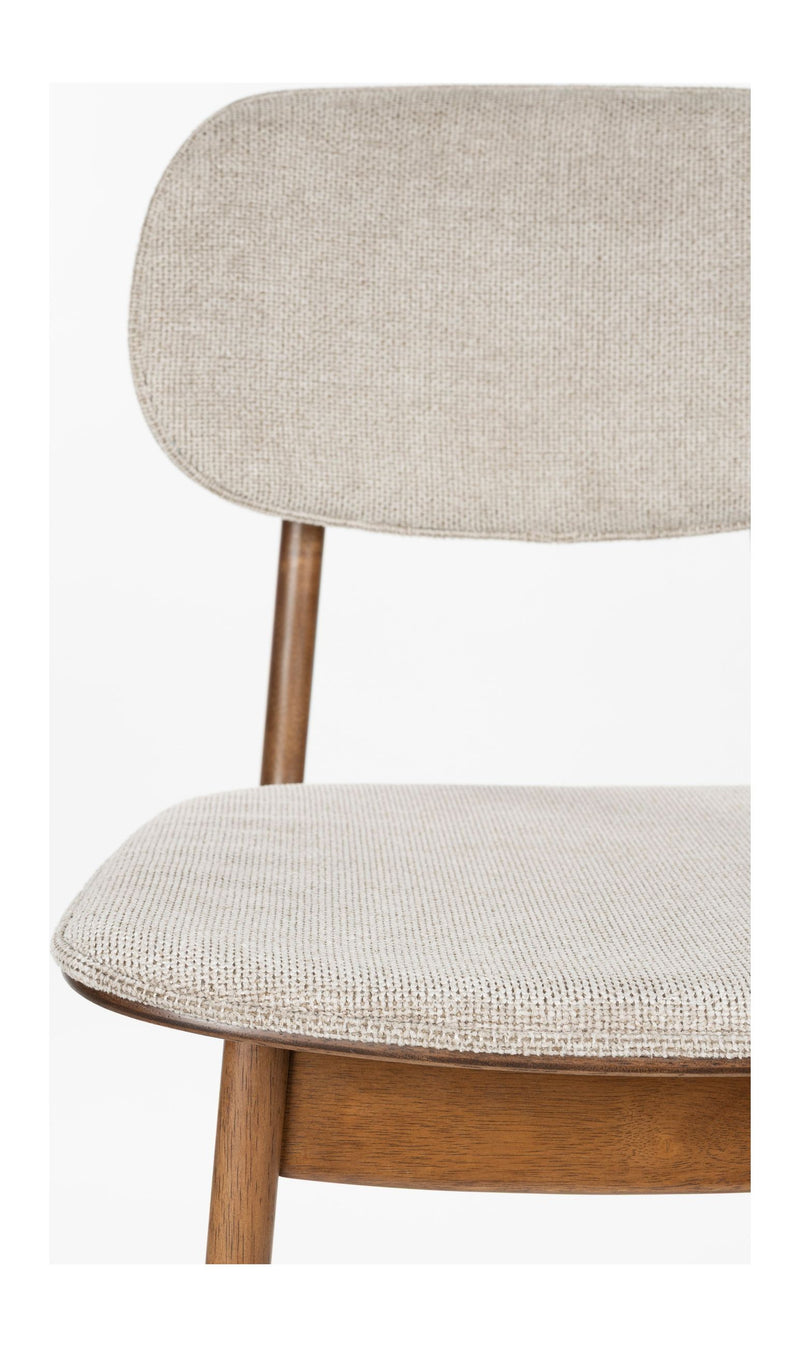Barhocker Marais im 2er-Set, Beige mit Walnuss-Gestell von Dutchbone