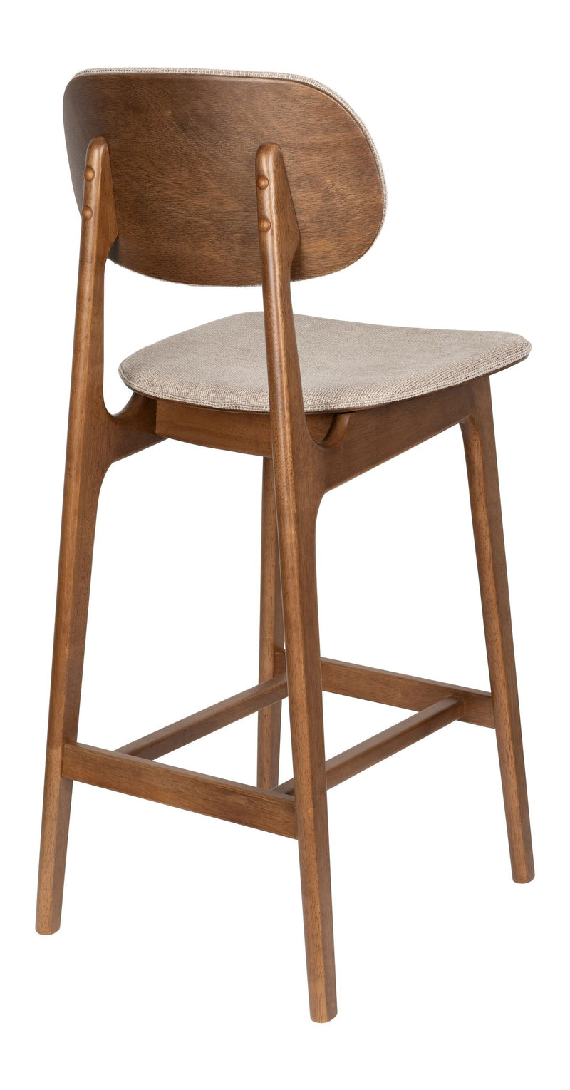 Barhocker Marais im 2er-Set, Beige mit Walnuss-Gestell von Dutchbone