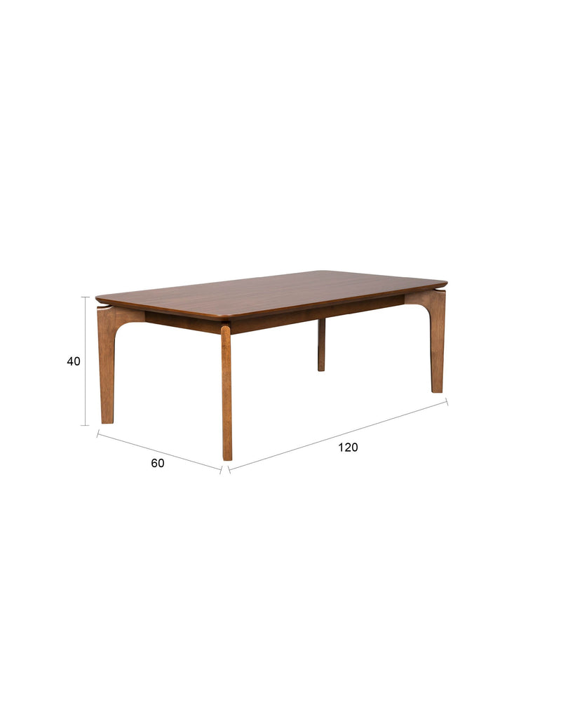 Couchtisch Savone von Dutchbone mit Nussbaumfurnier und Gummibaumholz