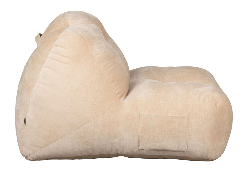 Loungesessel Tombag von Dutchbone, Sitzsack in Beige mit Samtbezug