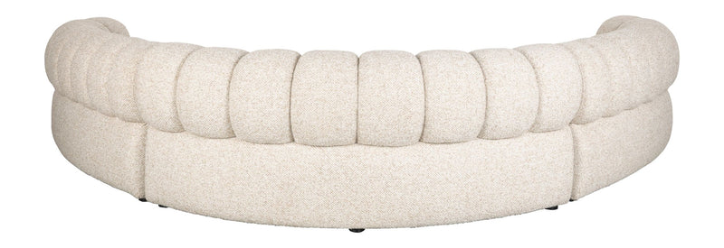 Sofa Duvane 7-Sitzer Beige mit Eukalyptusholz-Gestell im Boho-Stil