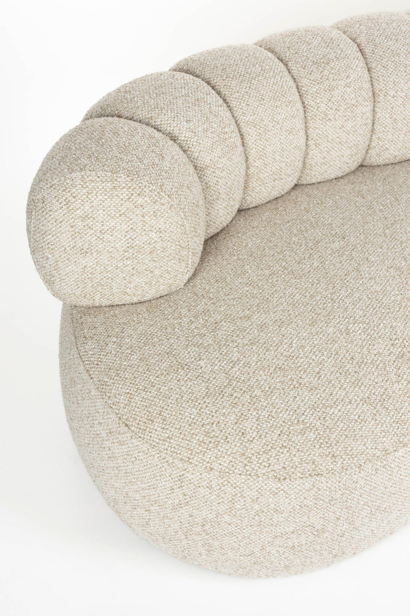 Sofa Duvane 7-Sitzer Beige mit Eukalyptusholz-Gestell im Boho-Stil