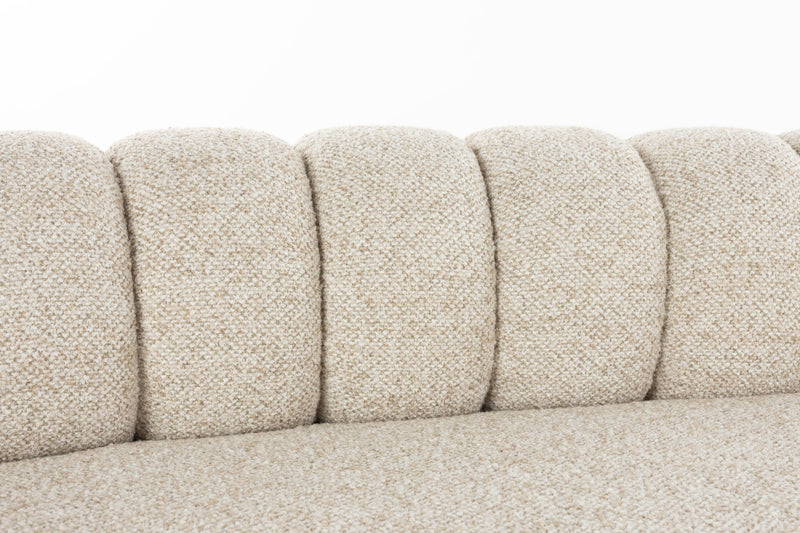 Sofa Duvane 7-Sitzer Beige mit Eukalyptusholz-Gestell im Boho-Stil