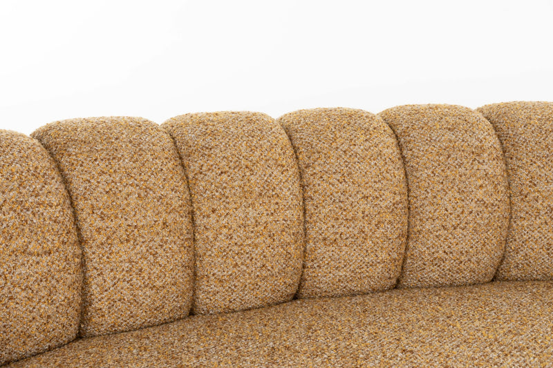 Sofa Duvane 7-Sitzer Braun mit Eukalyptusholz-Gestell im Boho-Chic