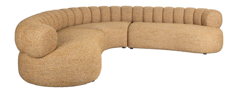 Sofa Duvane 7-Sitzer Braun mit Eukalyptusholz-Gestell im Boho-Chic