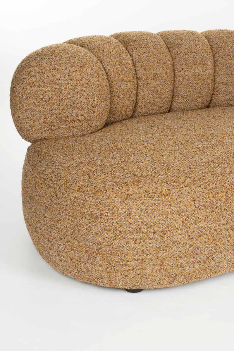 Sofa Duvane 7-Sitzer Braun mit Eukalyptusholz-Gestell im Boho-Chic